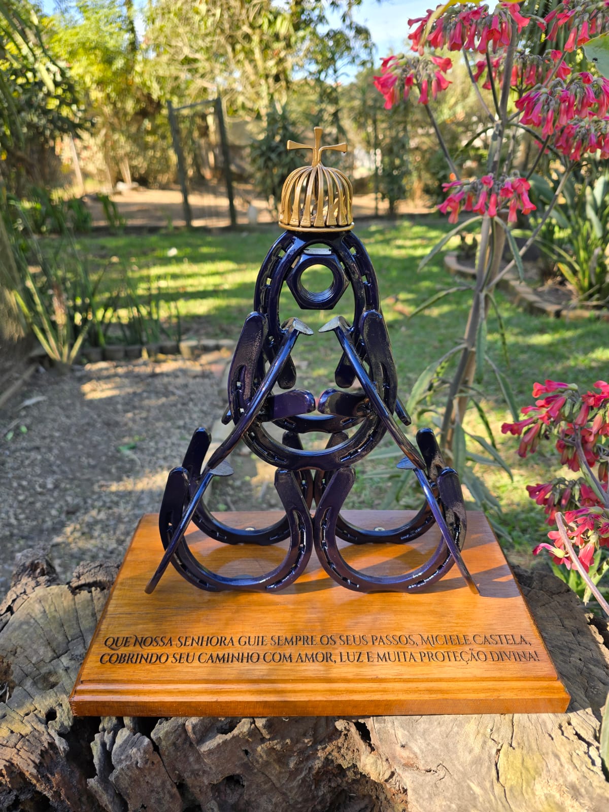 Escultura Nossa Sra Aparecida mini com base
