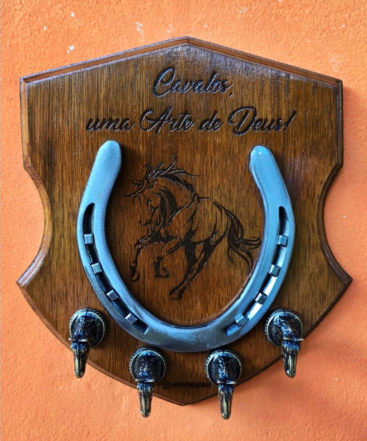 Porta Chaves Cavalos Ouro